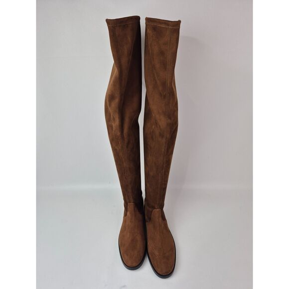 Stuart Weitzman Women's Jocey Suede Over The Knee Boots Lowland Brown Size 9 - Picture 4 of 7
